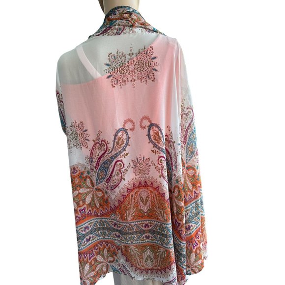 Kimono Floral Boho Chic Floral Print Layering L Size - Picture 6 of 6